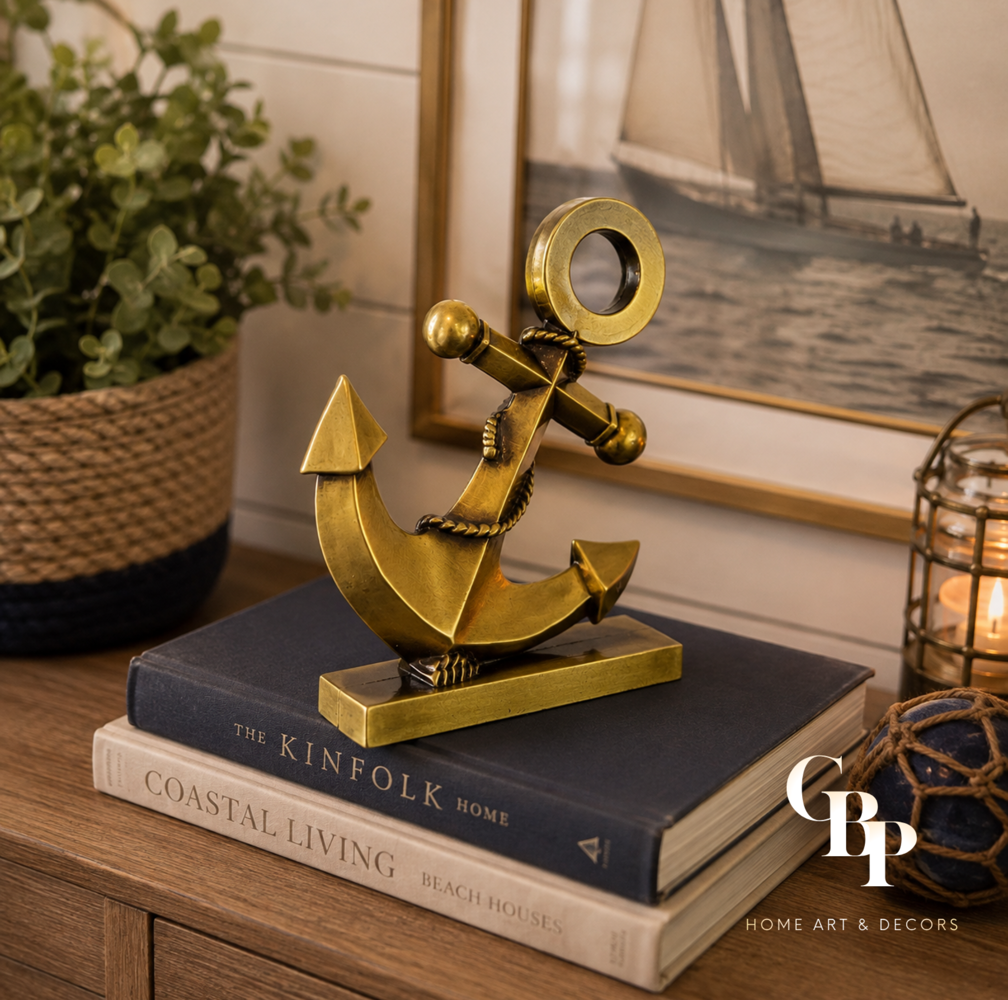 Antique - Inspired Metal Anchor Nautical Decor